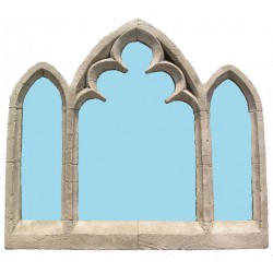 Triple Arch Overmantle Outdoor Glass Mirror