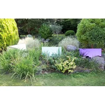 Set of 2 Small Blue Square Garden Mirrors