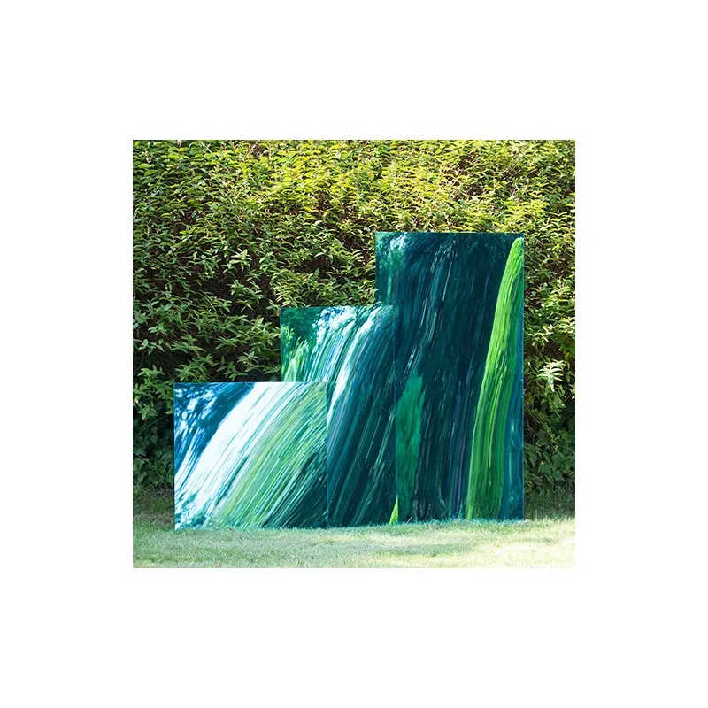 Set of 2 Small Blue Square Garden Mirrors