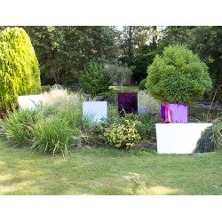 Zestaw 2 małych kwadratowych fioletowych luster ogrodowych