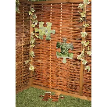 Puzzle Acrylic Silver Garden Mirror 4-Pack