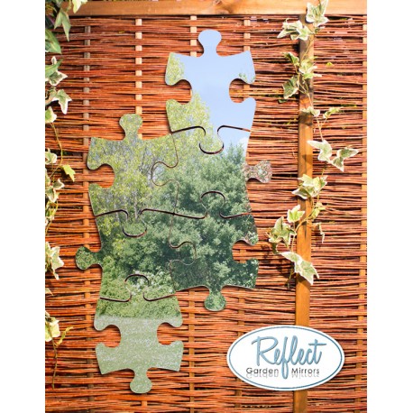 Puzzle akrylowe srebrne, lustro ogrodowe 6-Pak