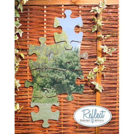 Puzzle Acrylic Silver Garden Mirror 6-Pack