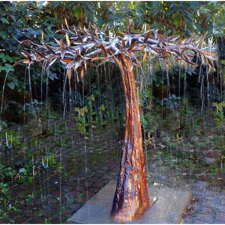 Fontanna ogrodowa, drzewo rzeżba z miedzi, wysokość 105 cm