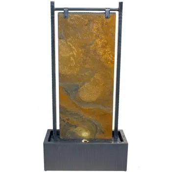 Bernoulli Zinc and Slate Wall Water Feature with LED Lights - 120cm