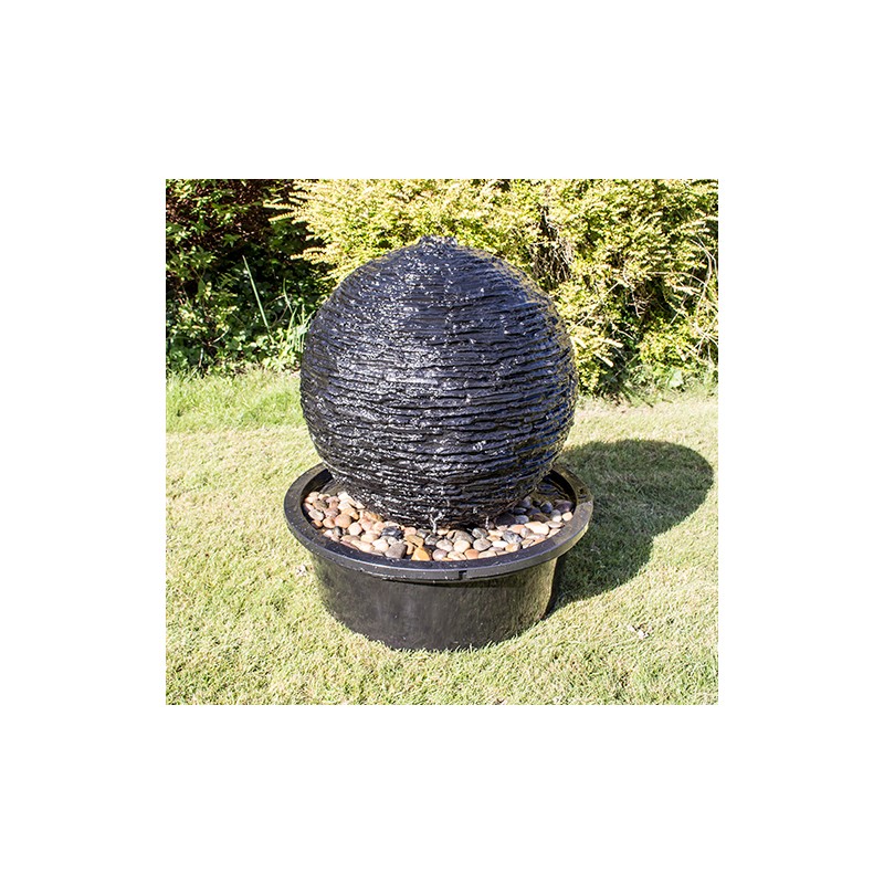 Torver Slate Effect 50cm Sphere Water Feature with Lights