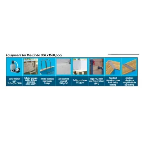 Swimming pool Linea 350 x 1550, H 155 cm