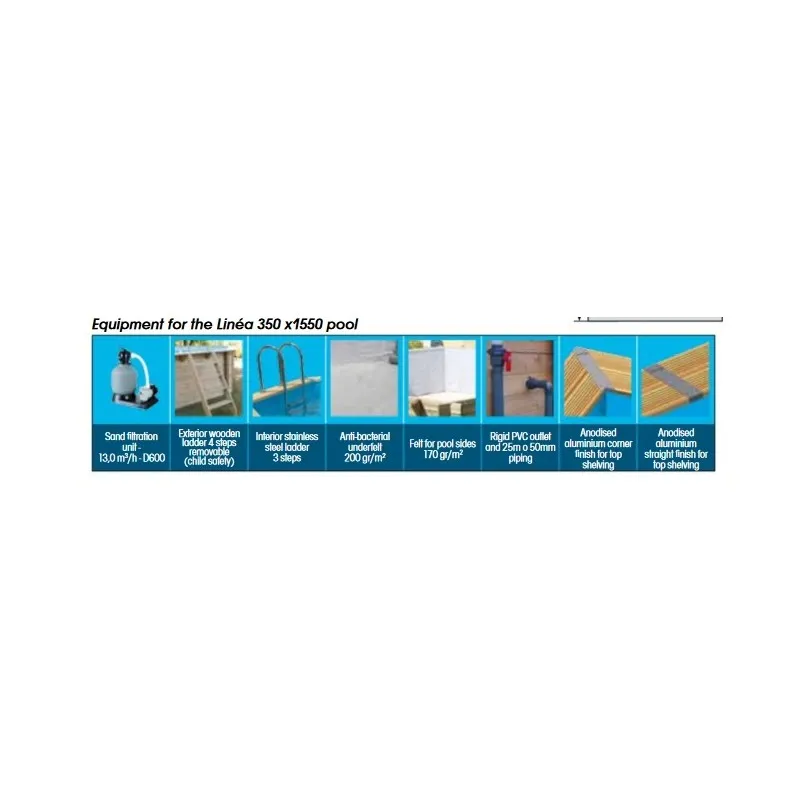 Basen Linea 350 x 1550, H 155 cm