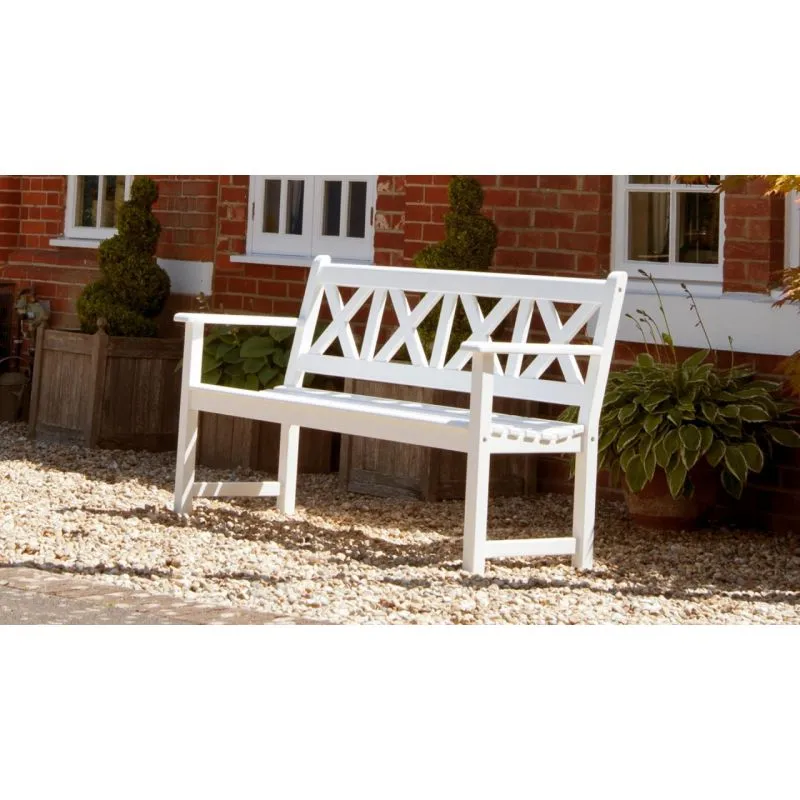 Bílá dřevěná lavice New...