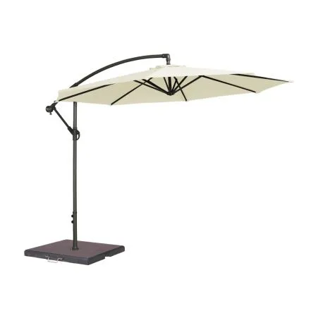Parasol rond Inox écru 3m